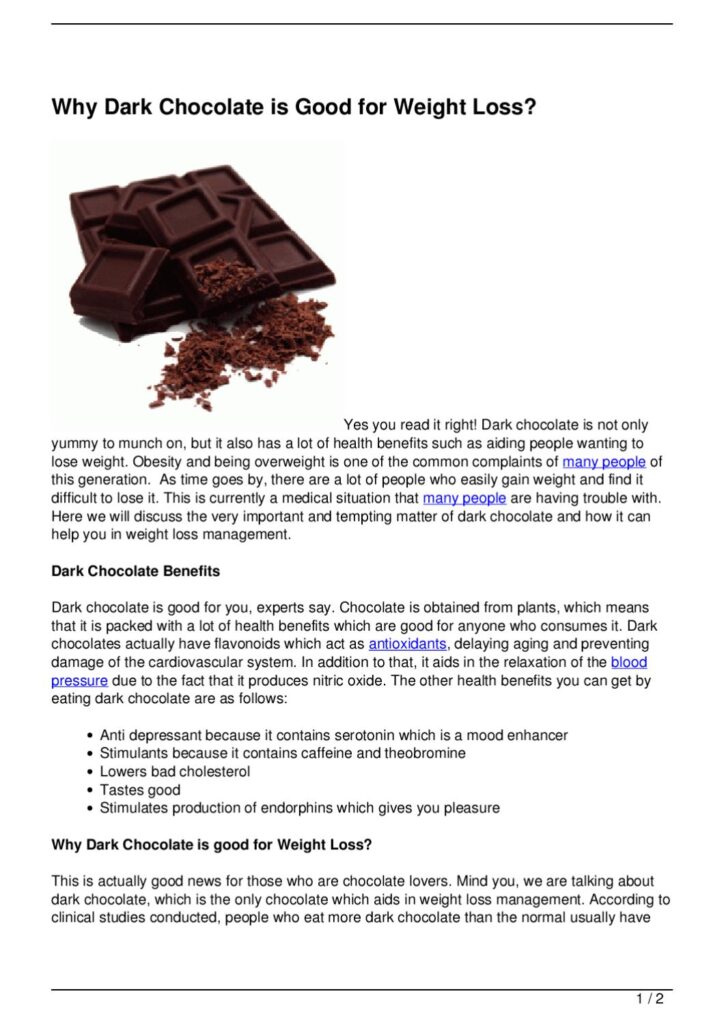 Can Dark Chocolate Help You Lose Weight? Can Dark Chocolate Help You Lose Weight?